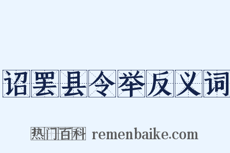 诏罢县令举反义词是什么意思的图片